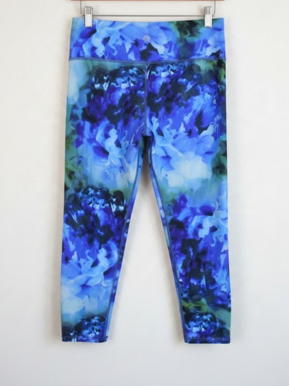 ATHLETA FLORAL BLOOM CHATARUNGA BLUE GREEN CAPRI LEGGING - Picture 5 of 8